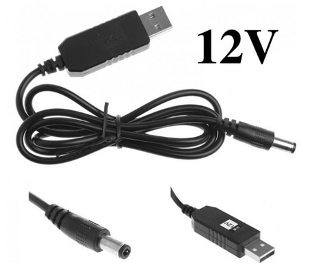 Кабель живлення для роутерів від павербанку USB-A to DC на 12v 5.5 х 2.1 mm