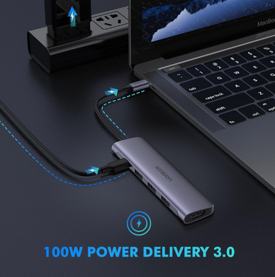 Мультипортовий адаптер UGREEN 5-in-1 USB C Hub with 4K HDMI (50209)