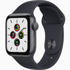 Смарт-годинник Apple Watch SE GPS 40mm Space Gray Aluminum Case w. Midnight S. Band (MKQ13)