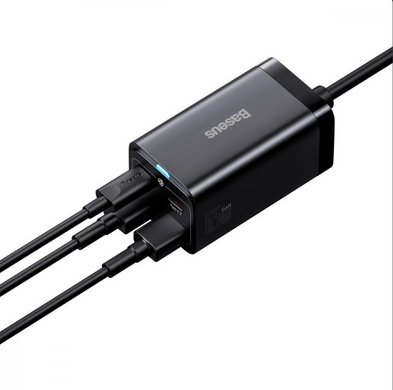 Мережевий зарядний пристрій Baseus Wall Charger GaN3 Pro 2xUSB 2xType-C 65W Black with USB-C (CCGP040101)