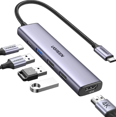 Мультипортовий адаптер UGREEN CM478 USB Type-C to HDMI Gray (15495)