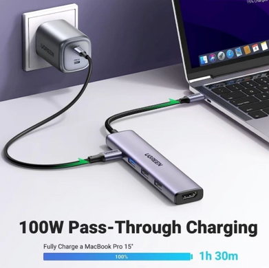 Мультипортовий адаптер UGREEN CM478 USB Type-C to HDMI Gray (15495)