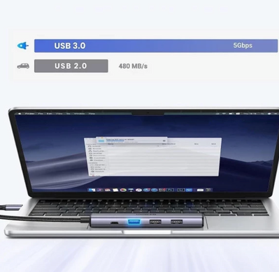 Мультипортовий адаптер UGREEN CM478 USB Type-C to HDMI Gray (15495)