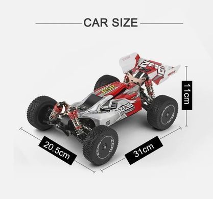 Машинка на радіоуправлінні Баггі WL-Toys 144001 4WD 1:14 (червона), Червоний