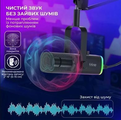 Мікрофон Fifine AmpliGame AM8T Black